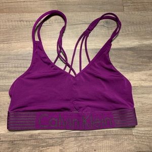 Purple Calvin Klein bra!